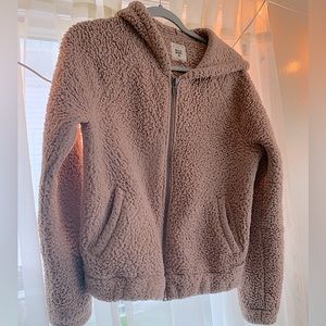 Billabong Dusty-Pink Sherpa Zip-Up Hoodie